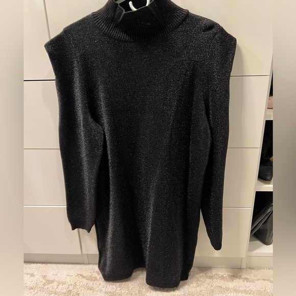 NWT ZARA black metallic sweater dress - Picture 2 of 8